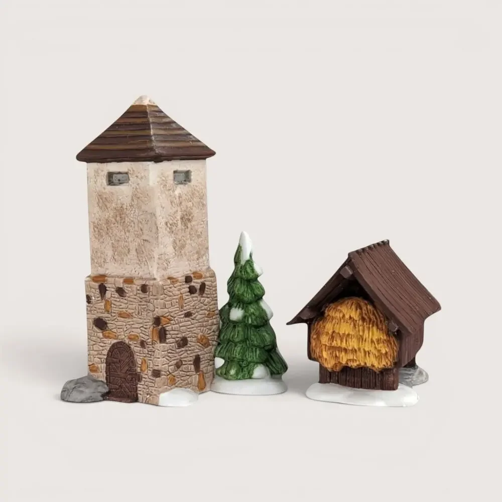 Vintage Dept. 56 Silo and Hay Shed Heritage Village Set